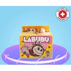 Labubu Spardose Sparkässeli Sparschwein mit Münzen und Ton