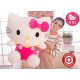 Hello Kitty XXL Kuscheltier 100 cm in Rosa mit Schleife, Plüschtier zum Kuscheln
