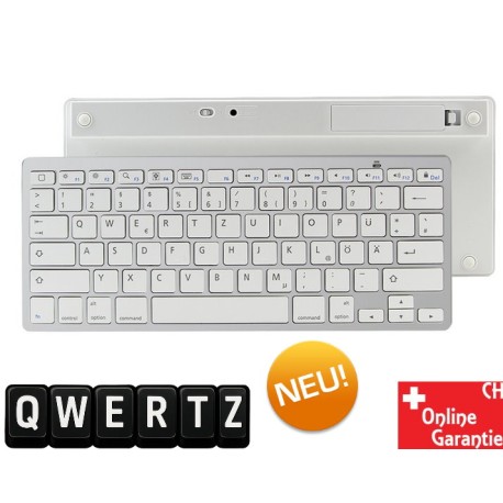 Kabellose Bluetooth Tastatur Deutsch QWERTZ für Apple Android und Windows