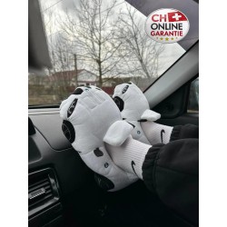 BMW Hausschuhe aus Plüsch in Weiss Auto Finken Pantoffeln