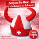 Schweiz Wikingerhut mit Hörnern und Schweizerkreuz Fanartikel für EM WM Fasnacht