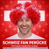 Schweiz Schweizer Hopp Schwiiz Nati Fan Haar Perücke Fussball WM EM Afro Perücke Suisse Switzerland