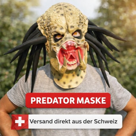 Realistische Predator Maske aus Latex Vollkopfmaske für Erwachsene
