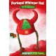 Portugal Fanhut Wikinger mit Flagge Nationalfarben Fussball Match Public Viewing
