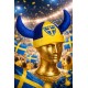 Schweden Wikingerhut Plüsch Fanartikel Fussball Eishockey WM EM