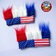 USA Fan Stirnband Strubelhaar Perücke in Nationalfarben Rot Weiss Blau Unisex