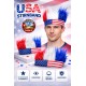 USA Fan Stirnband Strubelhaar Perücke in Nationalfarben Rot Weiss Blau Unisex