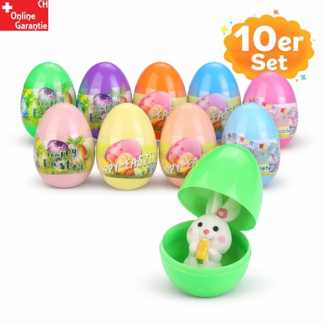 Oster Eier mit Überraschung (10er Set) und Hasenfiguren