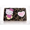 Porte-monnaie Hello Kitty Noir Bourse mit Paillettes Or 14 x 9 cm