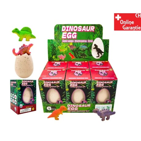 Grosses Dinosaurier-Ei XXL 12 cm Set mit Display Wachsender Dino Wasser-Spielzeug schlüpfend