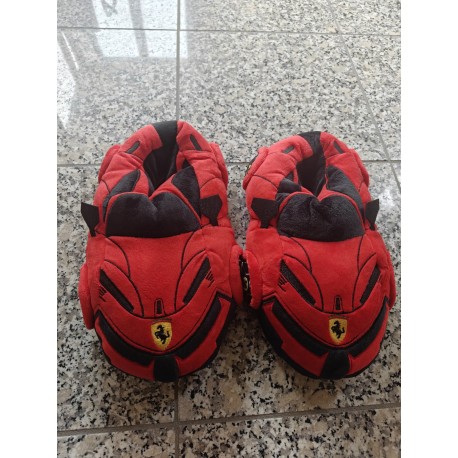 Rote Sportwagen Plüsch-Hausschuhe Rennauto-Finkli
