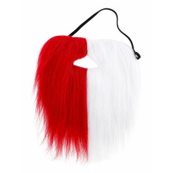 Fan Bart Rot Weiss künstlich 22x17cm für Schweiz FC Sion Österreich Polen