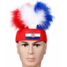 Bandeau supporter Croatie avec plumes rouge blanc bleu pour l'Euro et la Coupe du Monde