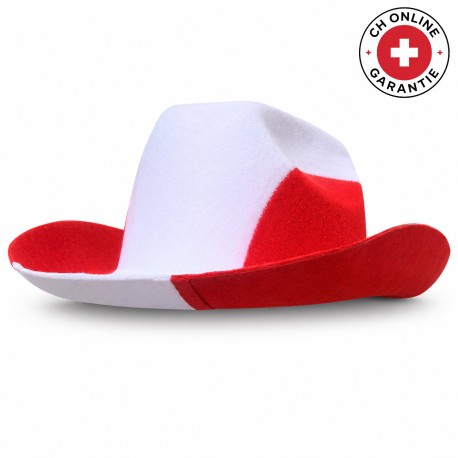Rot Weiss Cowboyhut für Erwachsene