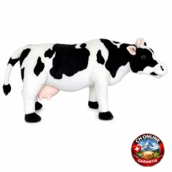 Kuh Plüschtier stehend 70 cm in Schwarz-Weiss