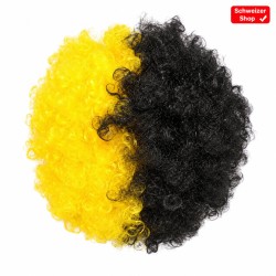 Gelb Schwarze Afro-Perücke für Erwachsene