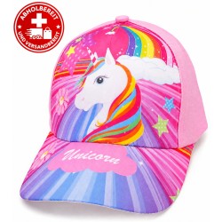Mädchen Baseball Cap Einhorn Pink (Unicorn Kinder Kappe)