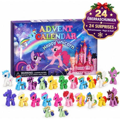 Pony-Adventskalender Happy Unicorn mit 24 Figuren