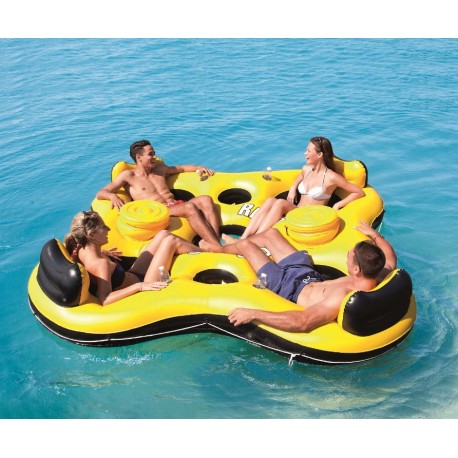 Aufblasbare Schwimmende Insel Boat 4 Personen Sommer Wasser Spass