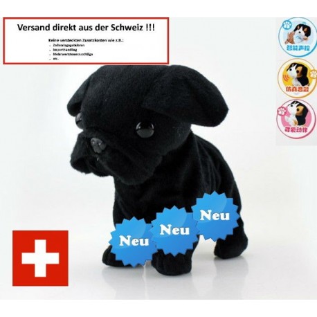 Süsser Elektrischer Plüsch Mops Hund Süss Kinder Kids Geschenk Klatschen