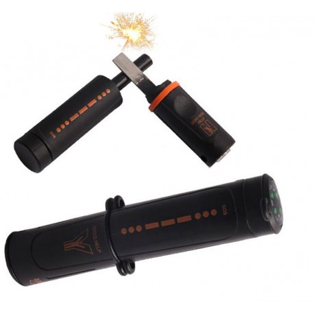 10 in 1 Outdoor Survival Feuerstahl Set mit LED Pfeife und Kompass