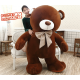 Riesen Teddybär XXL 210 cm in Braun im Grössenvergleich mit einer Frau