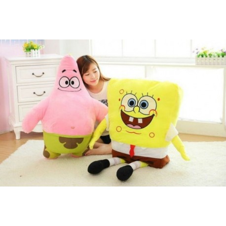 SpongeBob Schwammkopf 1.2m und Patrick Seestern 1m Plüsch Plüschset Plüschtier XXL Set Geschenk Kinder