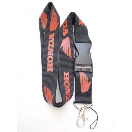 Honda Schlüsselband Lanyard mit Karabiner in Schwarz Rot