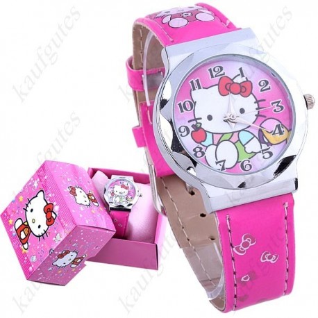 Hello Kitty Mädchen Girl Armbanduhr Geschenk Mädchen mit Box