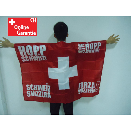 Hopp Schwiiz Alles Suisse Forza Svizzera Schweiz Switzerland Fan Flagge Fussball Hockey WM EM Umhängefahne