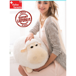 Plüsch Schaf Plüschtier Kugelschaf Plüschschaf Weiss Herzig Geschenk Rund 65cm XL Gross