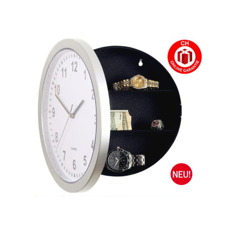 Wanduhr Uhr mit Tresor Safe Geheimversteck Spy Versteck Sicherheit Zuhause